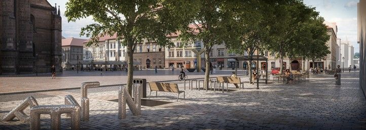 Vizualizace upraveného náměstí Republiky v Plzni (autor: MAAUS, architektonické a urbanistické studio) 260115_Uprava_namesti_Republiky_2